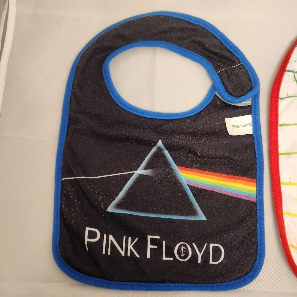 Daphyls Pink Floyd Pair of Baby Bibs One Size